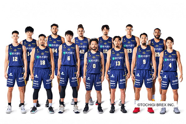 宇都宮ブレックスの選手の集合写真