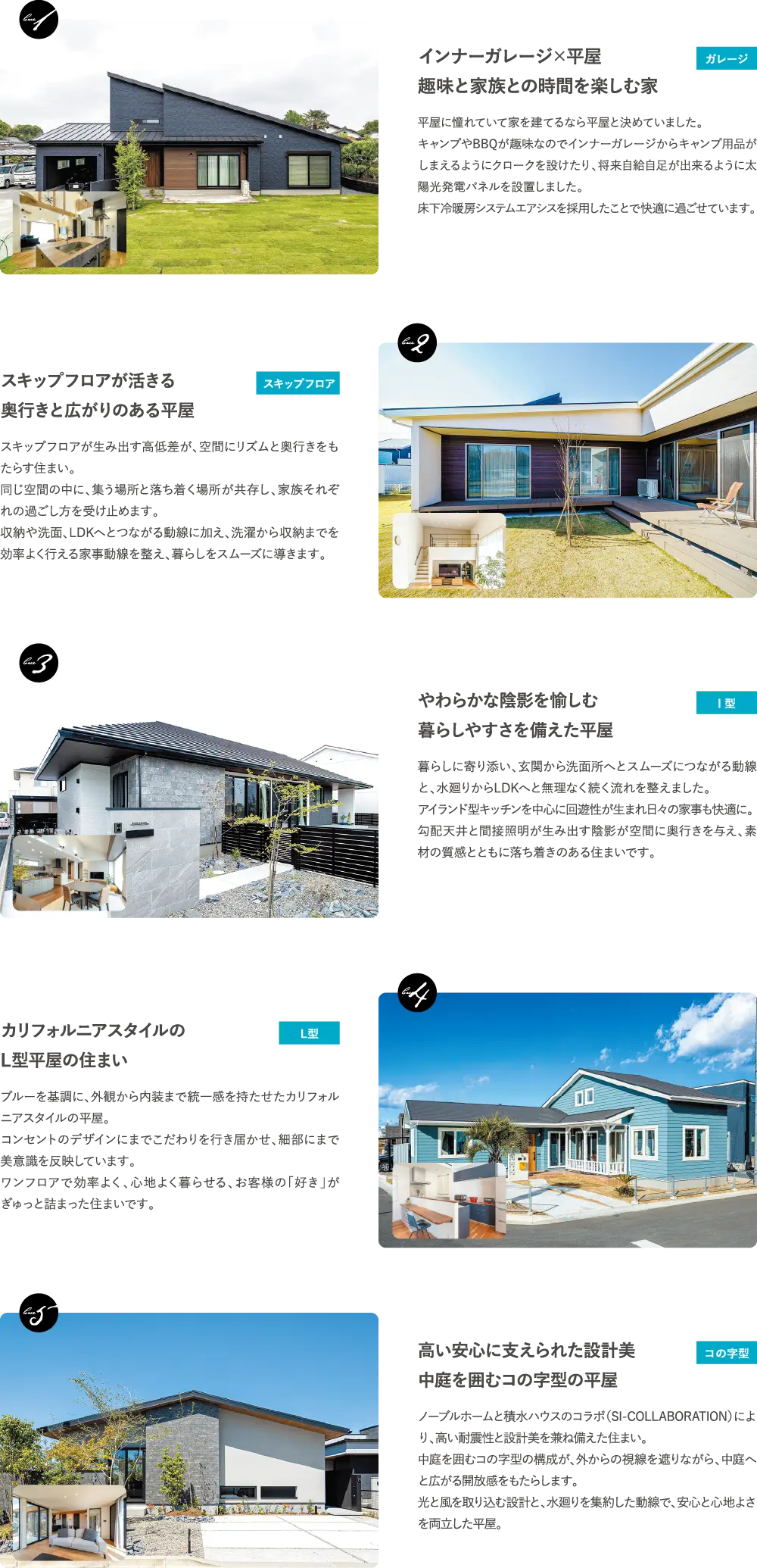 ノーブルホームの施工事例概要を説明している画像