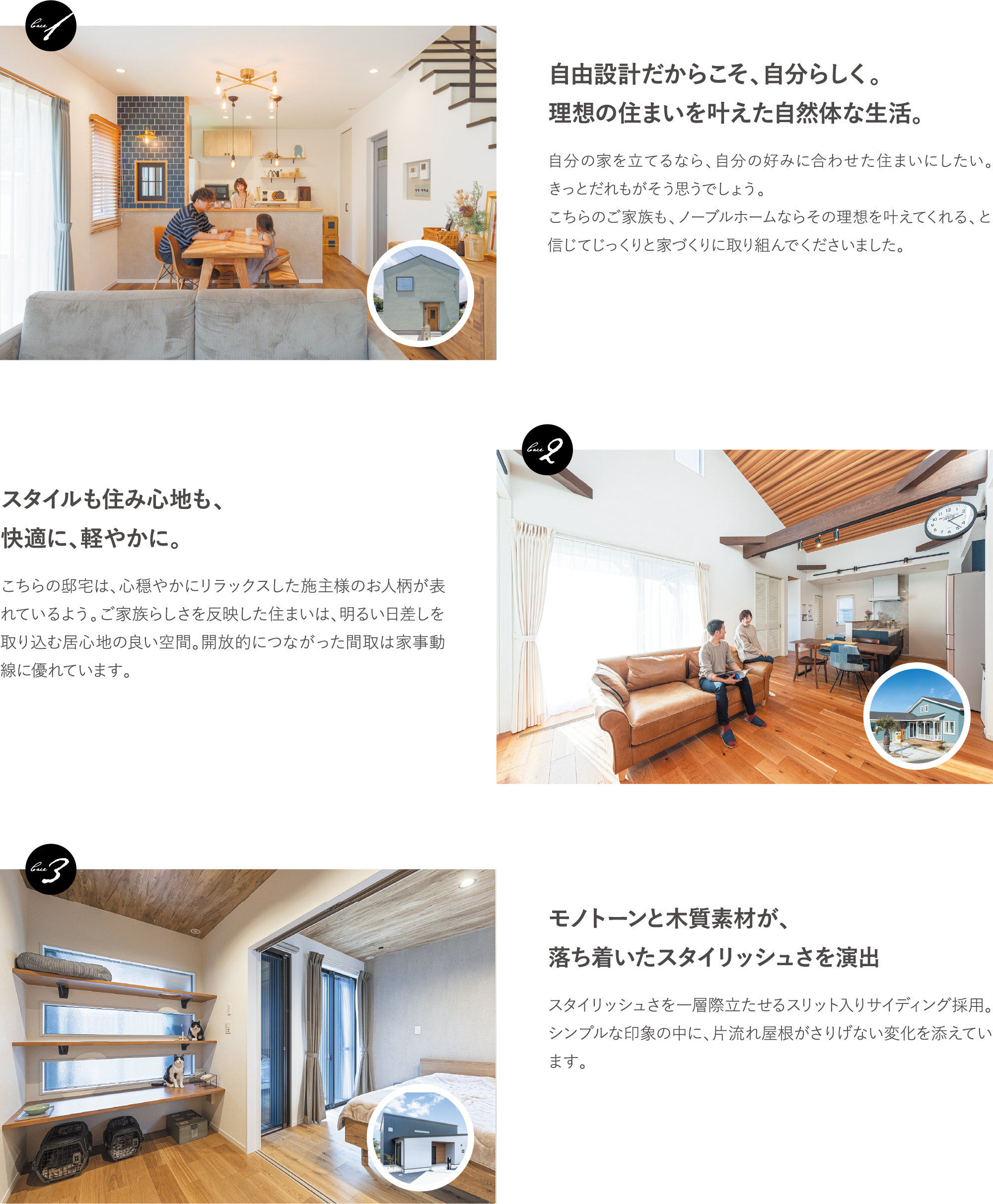 ノーブルホームの施工事例概要を説明している画像