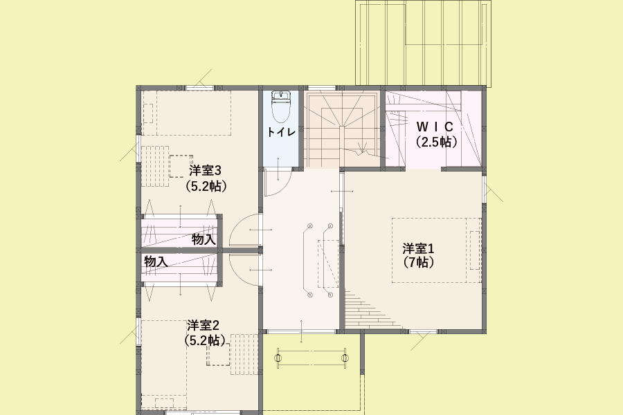 2F間取図：アリエス・テラス江曽島No6