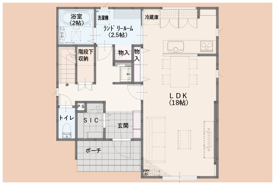 1F間取図：アリエス・テラス江曽島No9