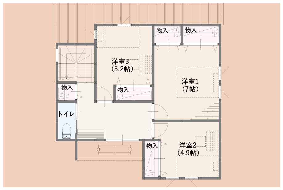 2F間取図：アリエス・テラス江曽島No9