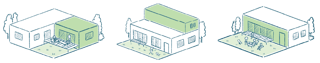 ライフスタイルに対応する3つの平屋の画像