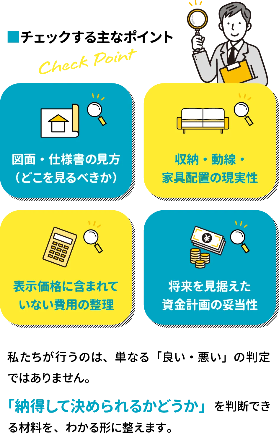 チェックする主なポイント