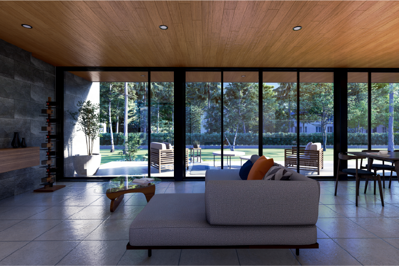 奥行を感じる開放的な空間の画像