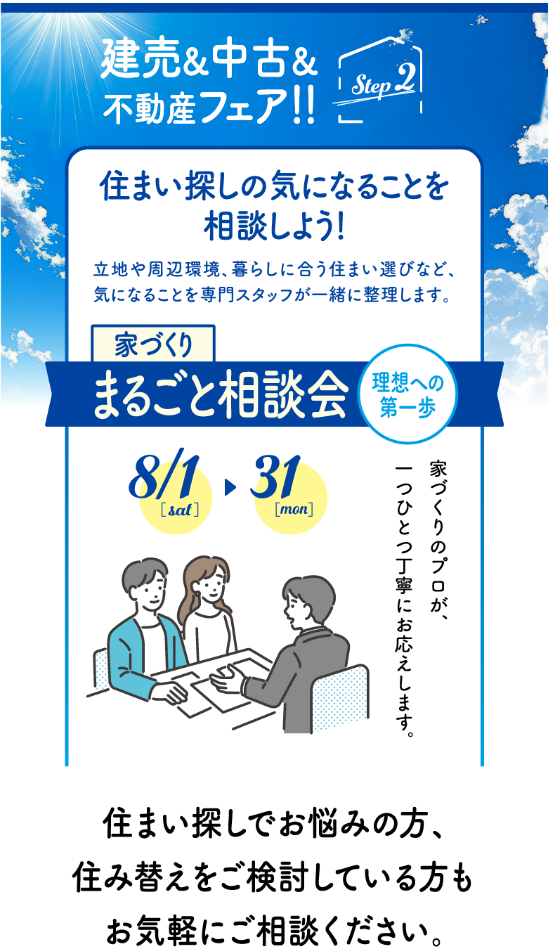 画像：住まい探しの気になることを相談しよう！