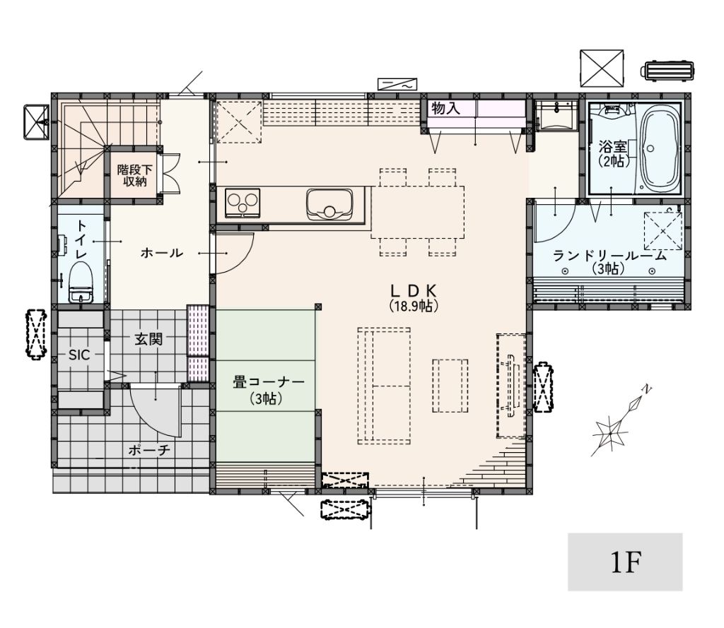 2階建て No.31 1F 間取り図