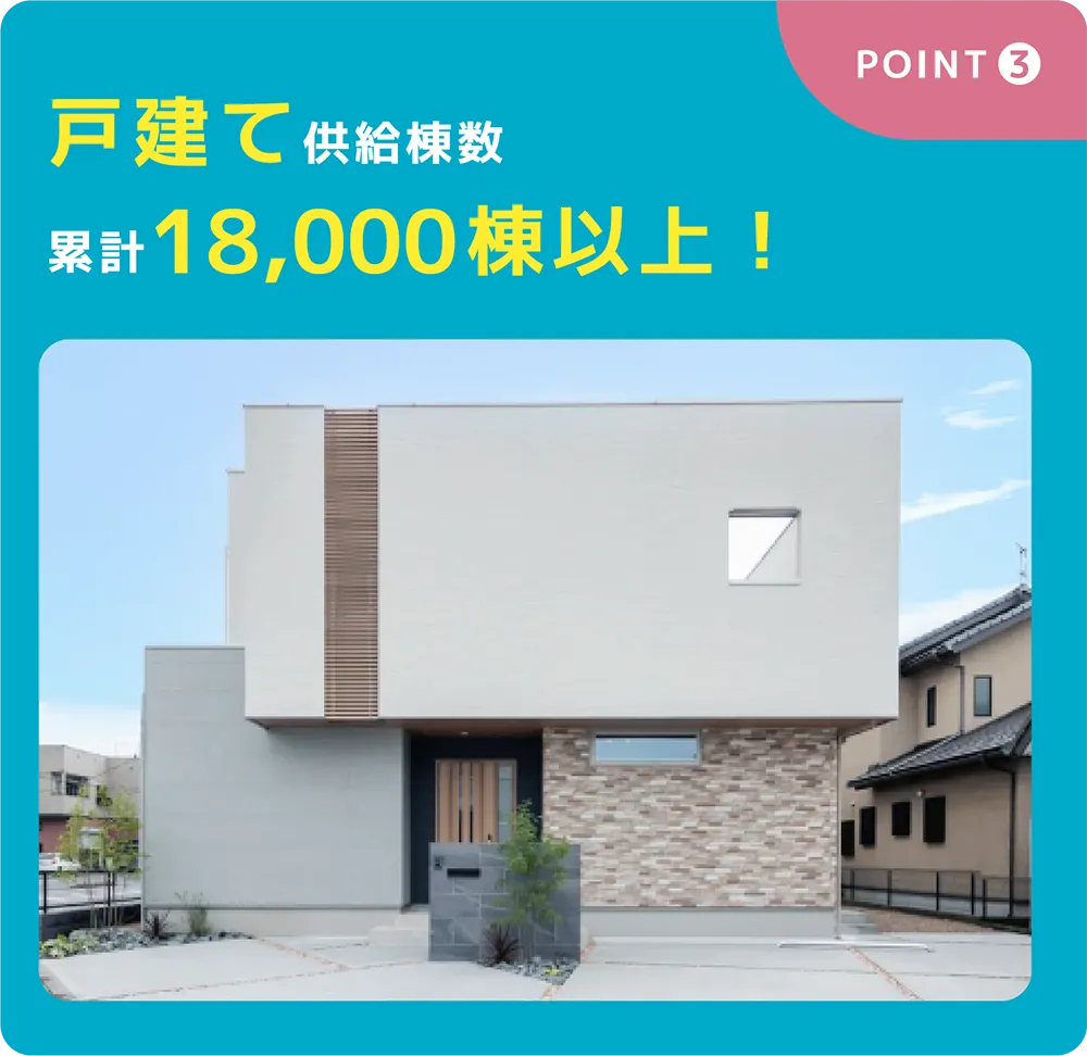 戸建て供給棟数累計18,000棟以上！