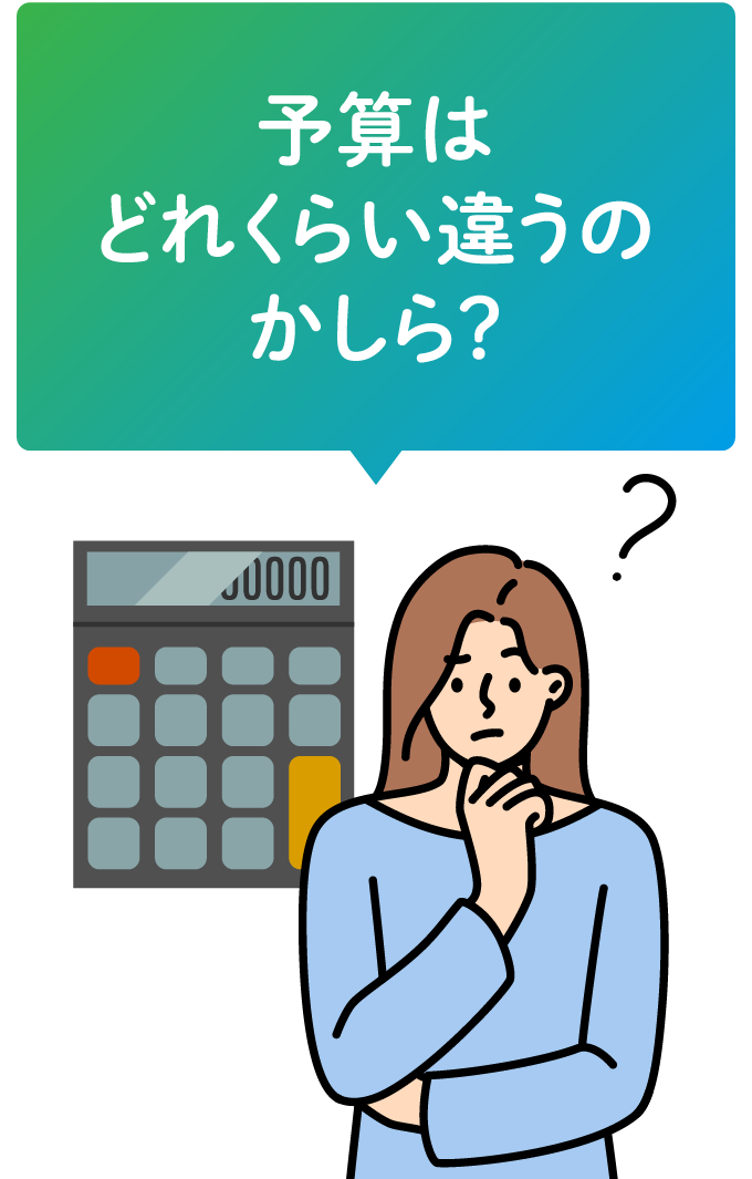 予算はどれくらいの違うの?
