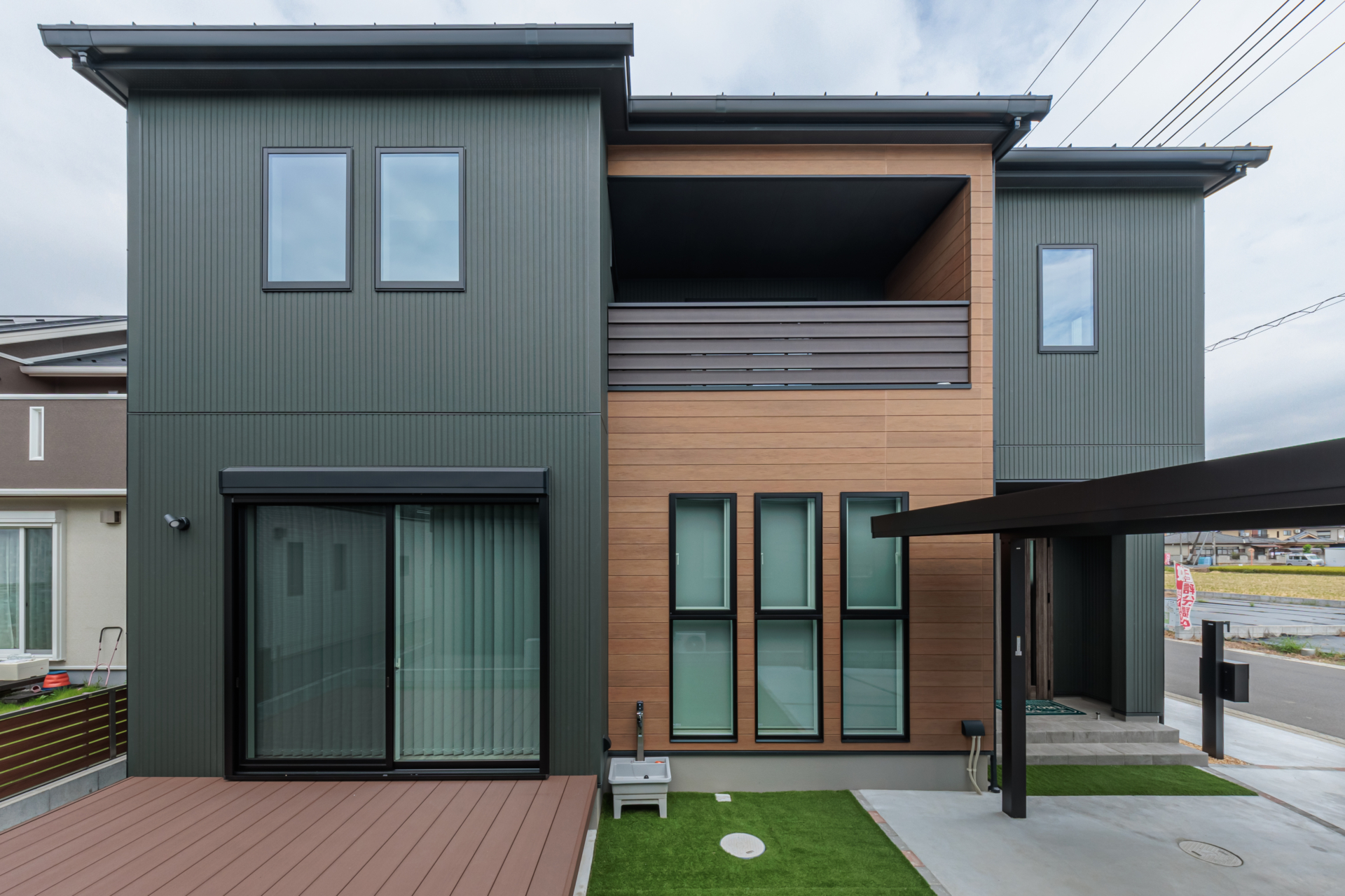 段差リビングのある家