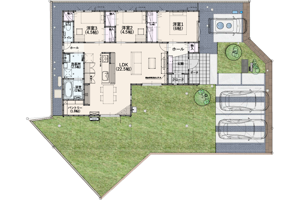 間取図：セキュレア水戸内原スローライフガーデンNo.3